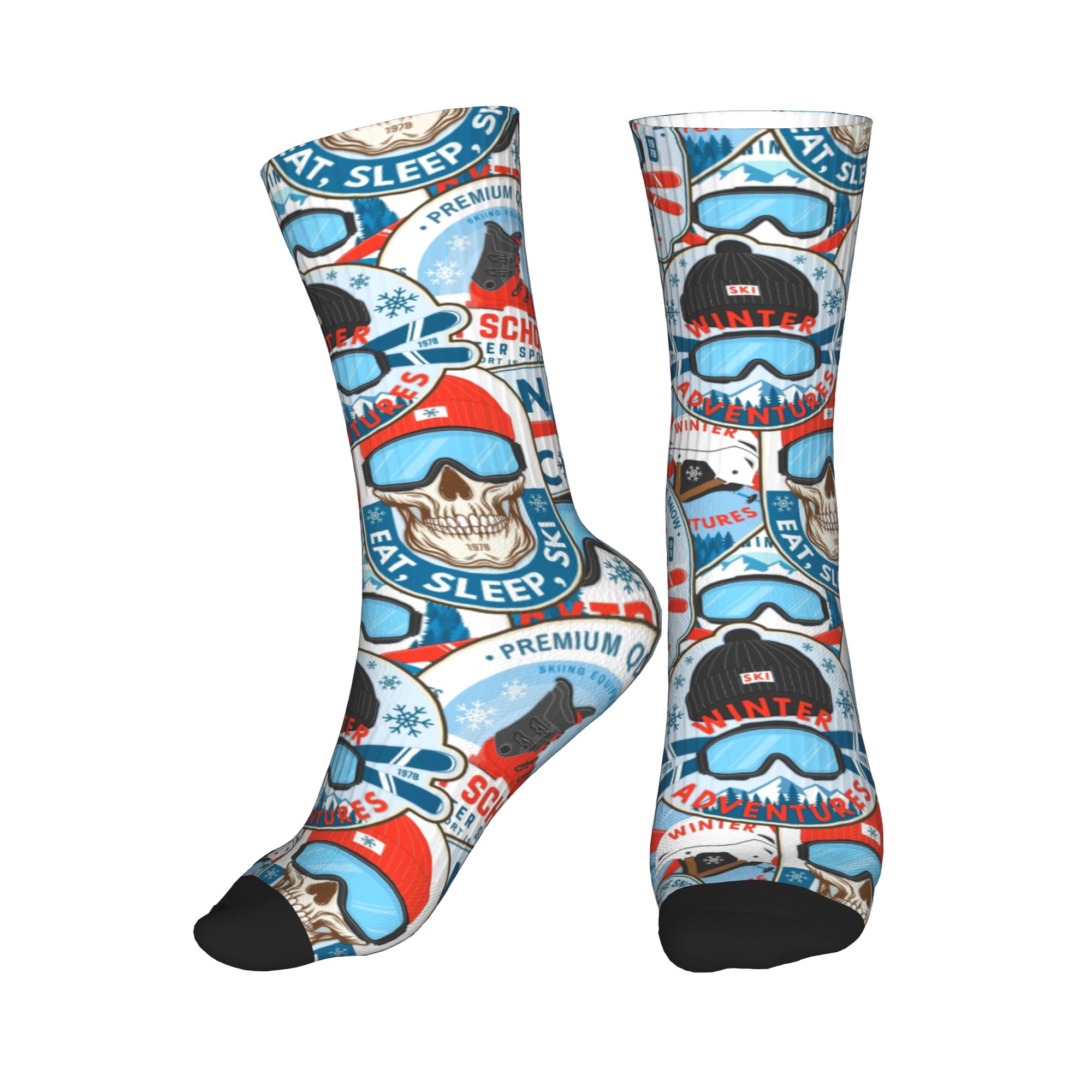 Vintage Fashion Prints - Vintage Red Blue Ski Club Seamless