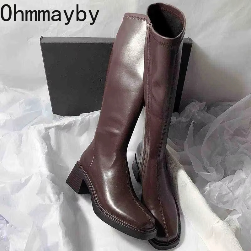 Vintage And Modern Fashion - Vintage Thick Heel Women Knee High
