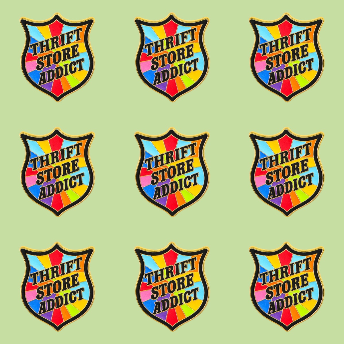 Vintage Fashion Thrift - 9pcs/Set THRIFT STORE ADDICT Enamel Pin