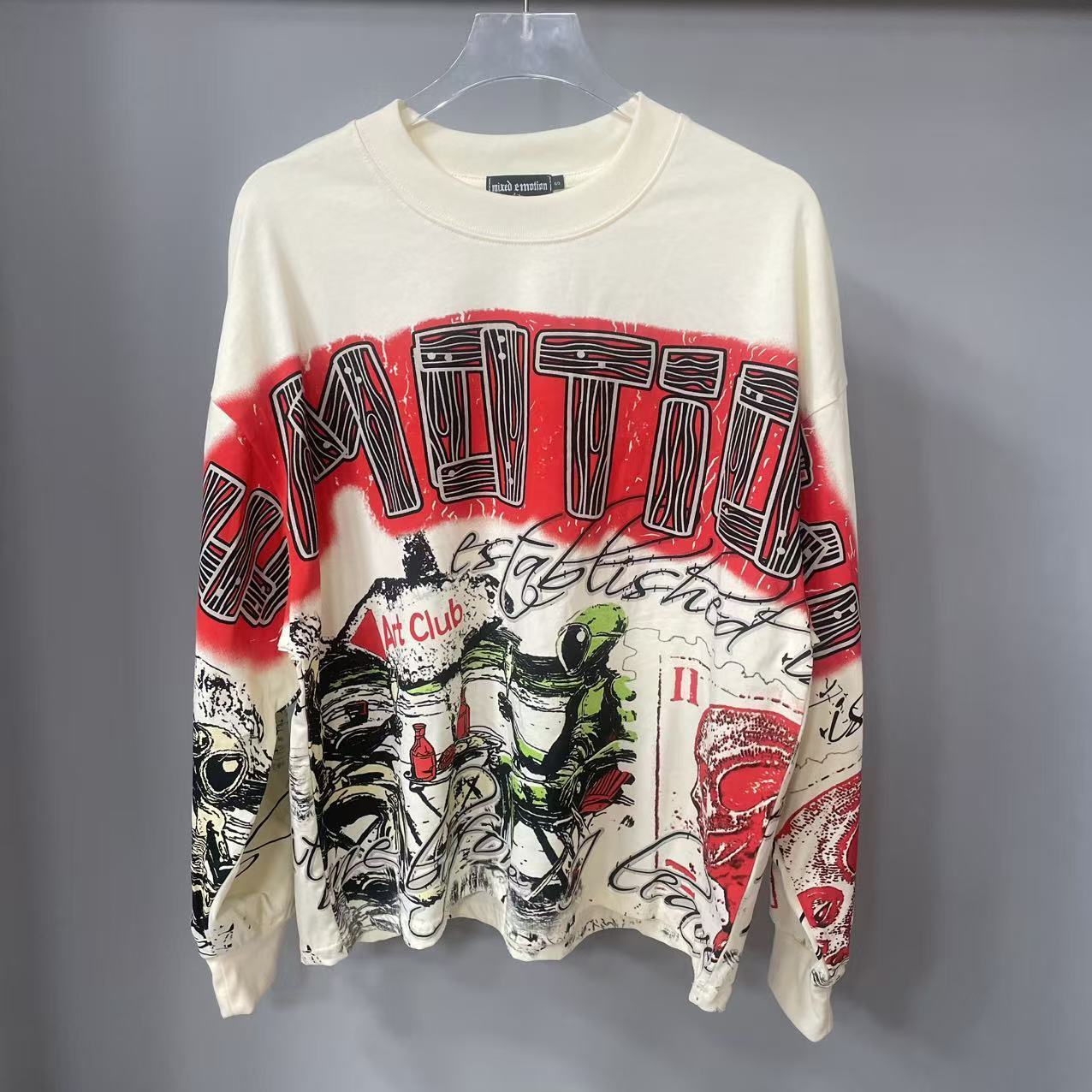 Vintage Fashion Prints - High Quality Designer MIXED-EMOTION Long sleeved