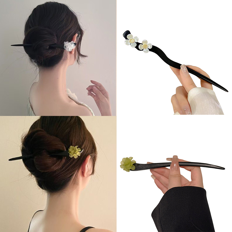 Vintage Fashion Ai - Vintage Chinese Style Wooden Flower Hair