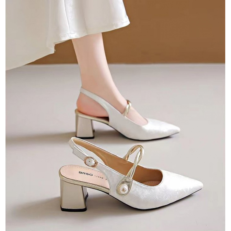 Vintage Fashion Prints - 2026 Elegant Women Pointed Toe Slingback