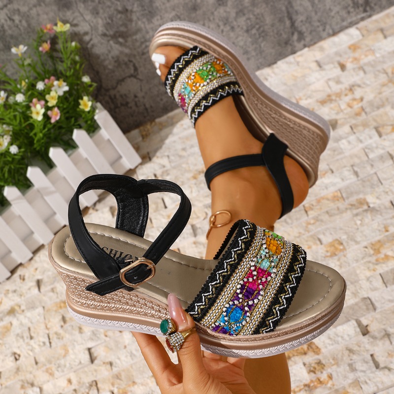 Summer Women High Heel Sandals - огляд і ціна Vintage Fashion Prints