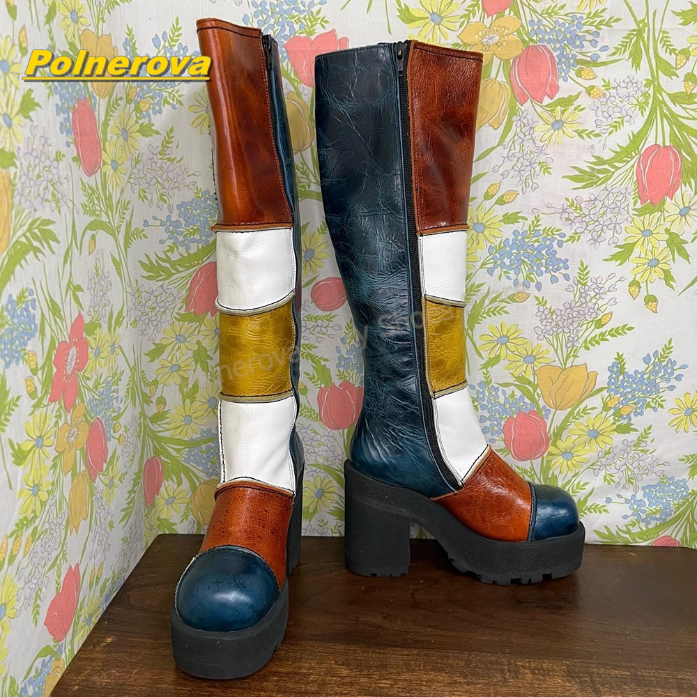 Women Retro Patchwork Leather  - огляд і ціна Vintage And Modern Fashion
